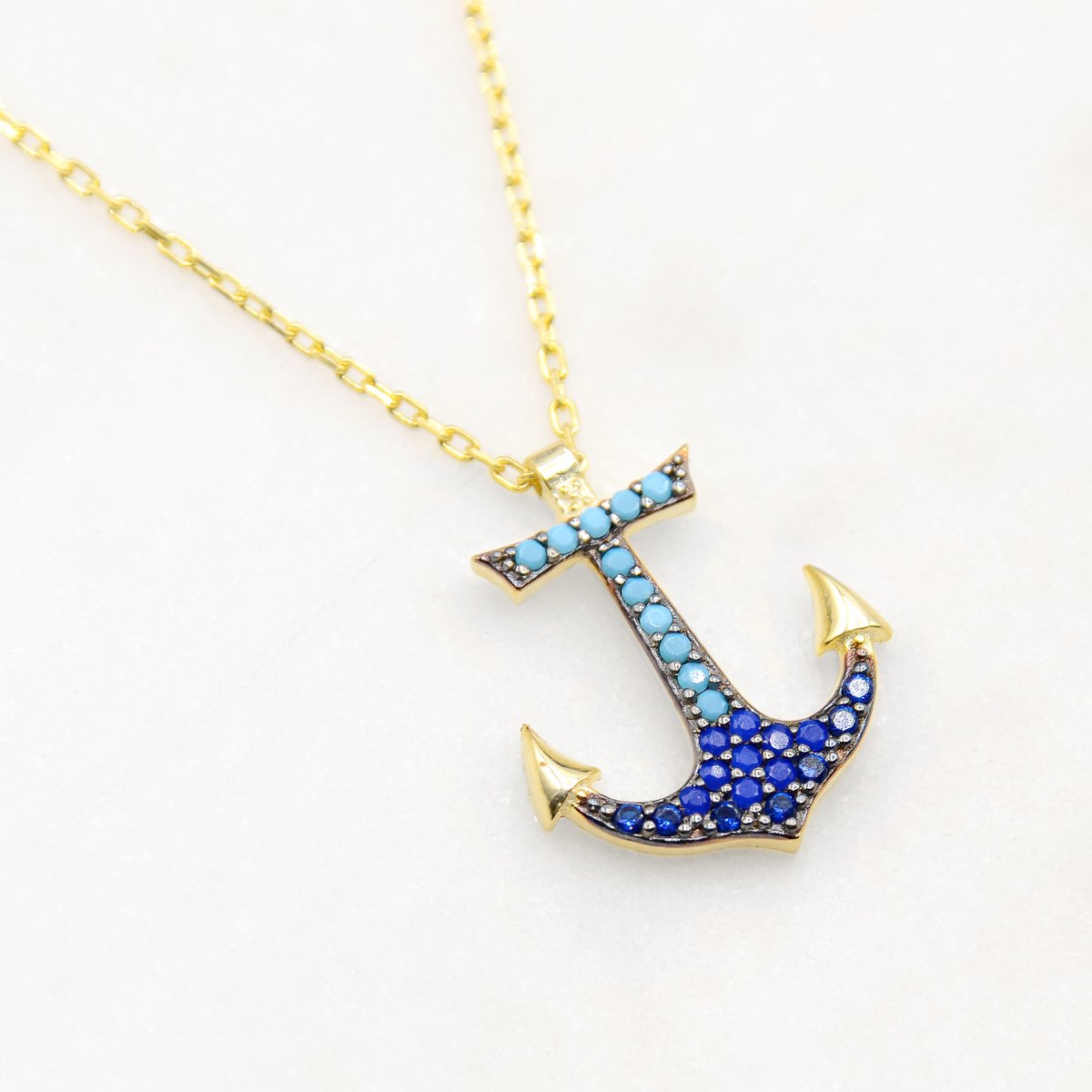 My Mom, My Anchor - Crystal Anchor Necklace Gift