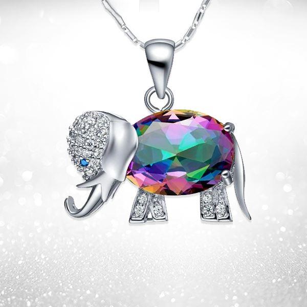 Elefante Galaxy Gemstone Pendant Necklace