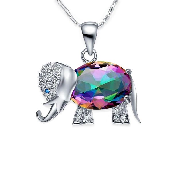Elefante Galaxy Gemstone Pendant Necklace