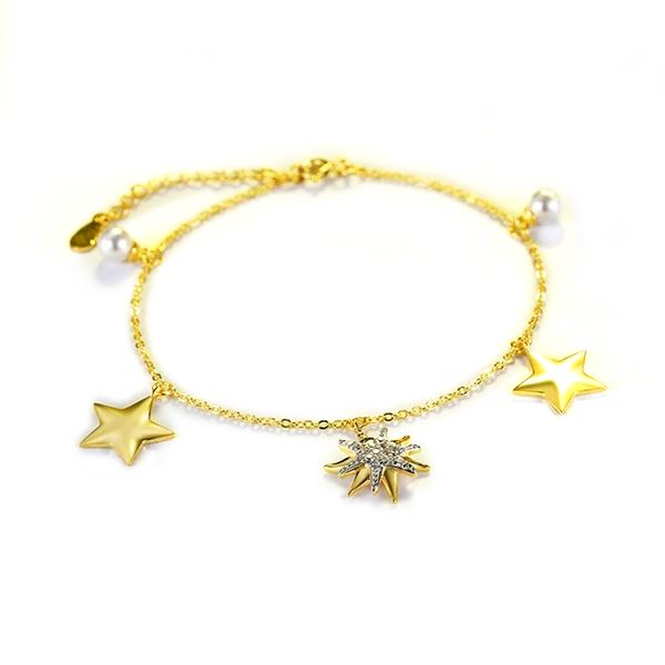 Golden Starfish Charm Bracelet