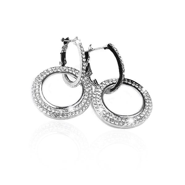 Hollywood Hoops Crystal Double Hoop Earrings with Free Matching Bracelet ($30 Value)