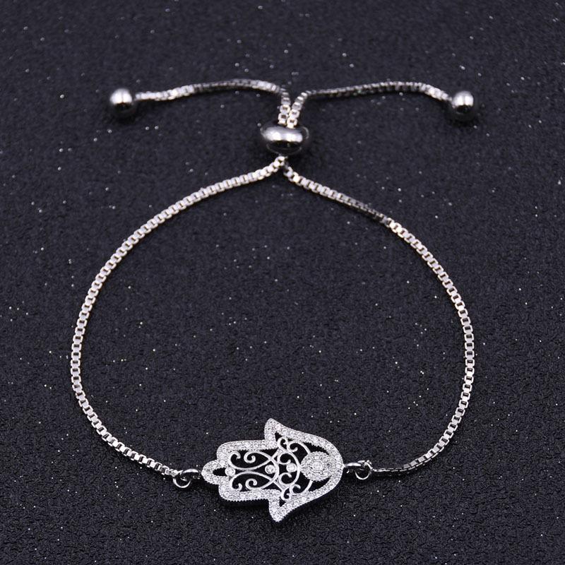 Crystal Hamsa Adjustable Bracelet