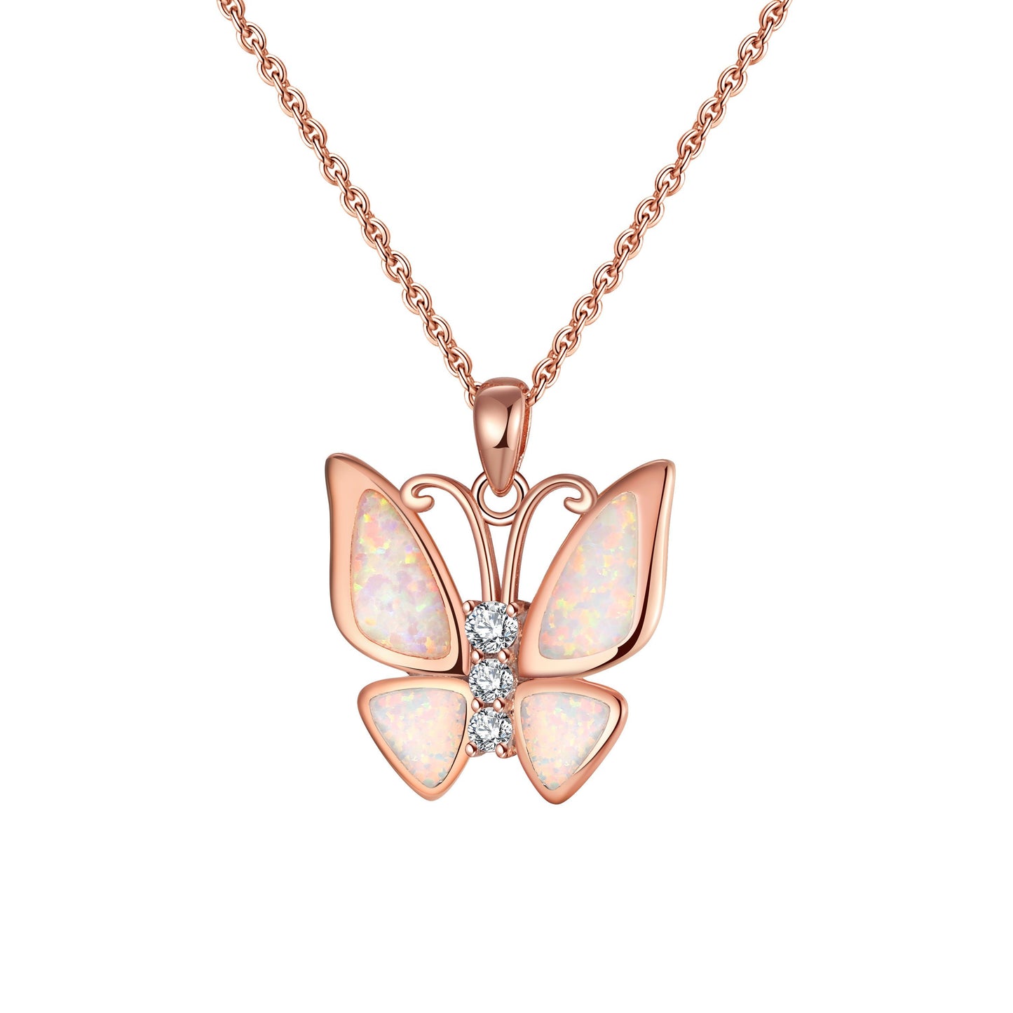 To My Beautiful Wife - Opal Butterfly Necklace Gift Set