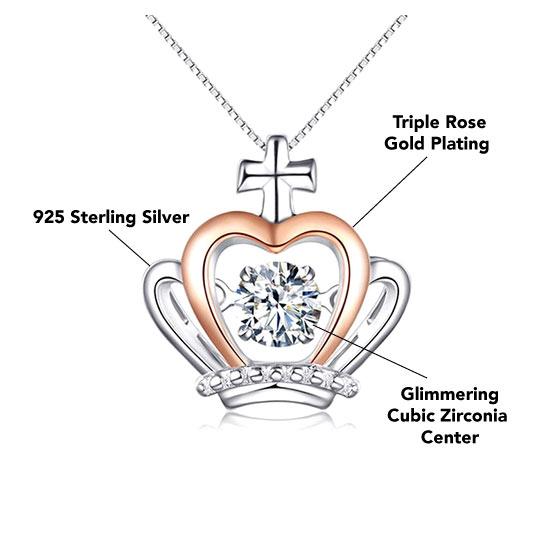 To My Badass Lil Sis - Luxe Crown Pendant Necklace Gift Set