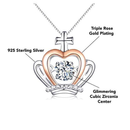 To My Badass Lil Sis - Luxe Crown Pendant Necklace Gift Set