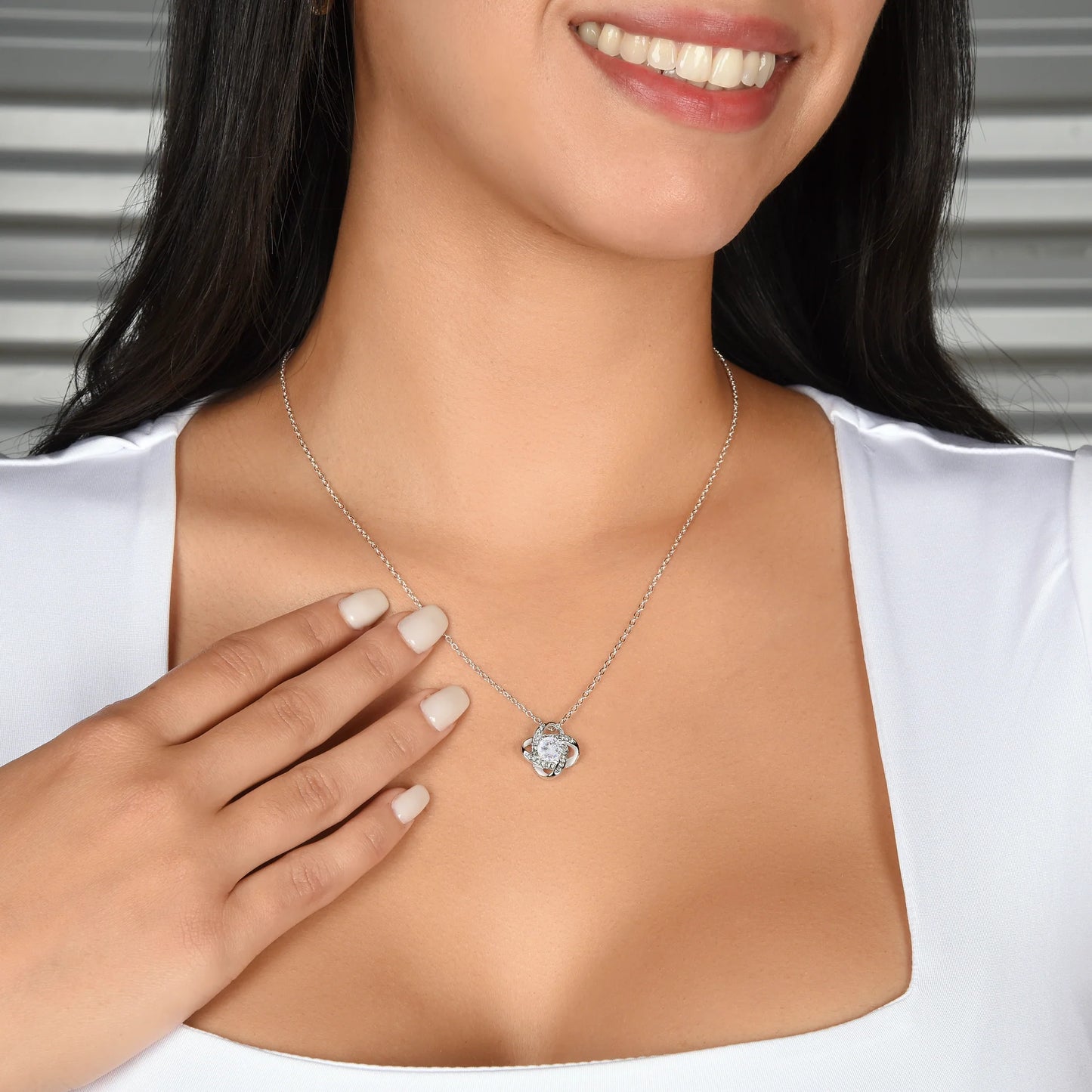To My Wife, I May Not Be Your First Date - Silver Love Knot Necklace Gift Set