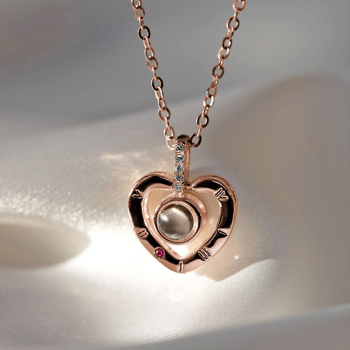 To My Daughter the Beauty, From Mom - Hidden Love Heart Edition Rose Gold Necklace Gift Set