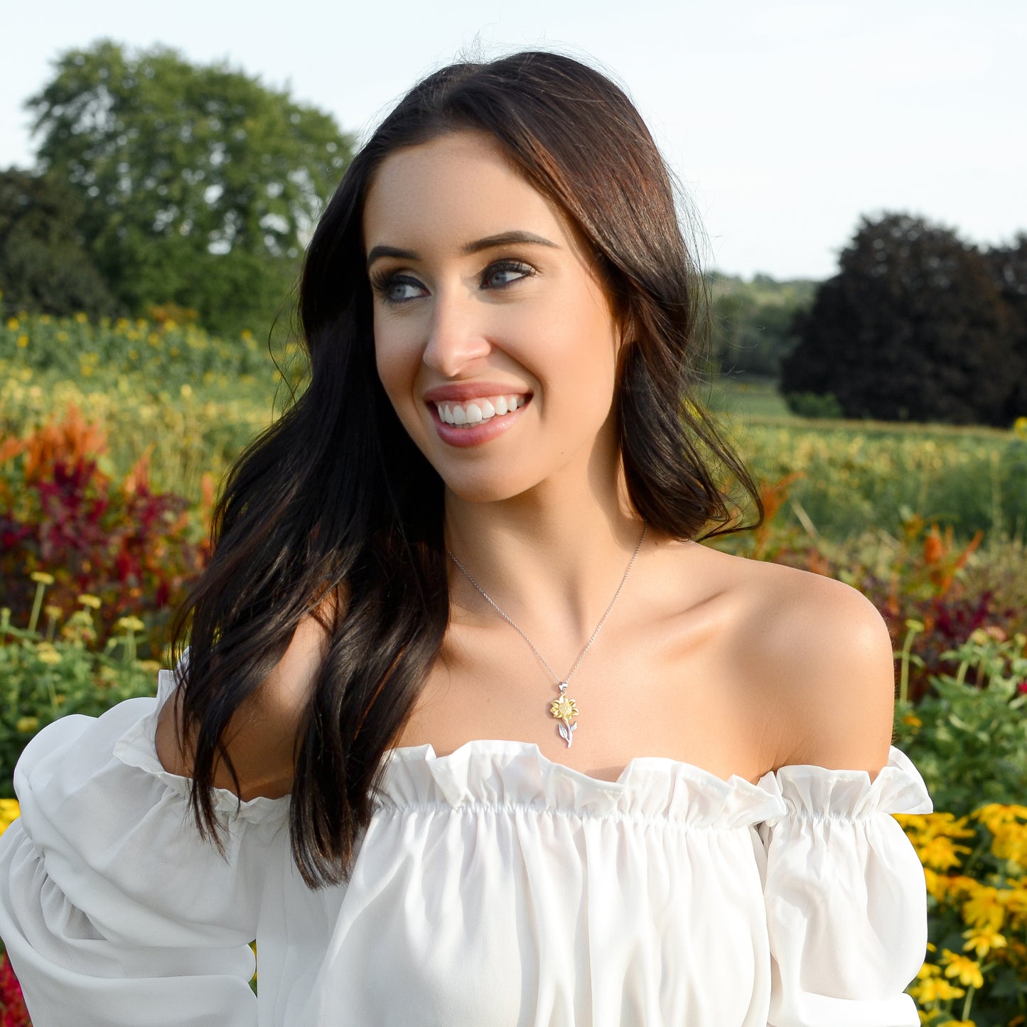 Advice From A Sunflower (Ukraine Support) - Golden Sunflower Necklace Gift Set