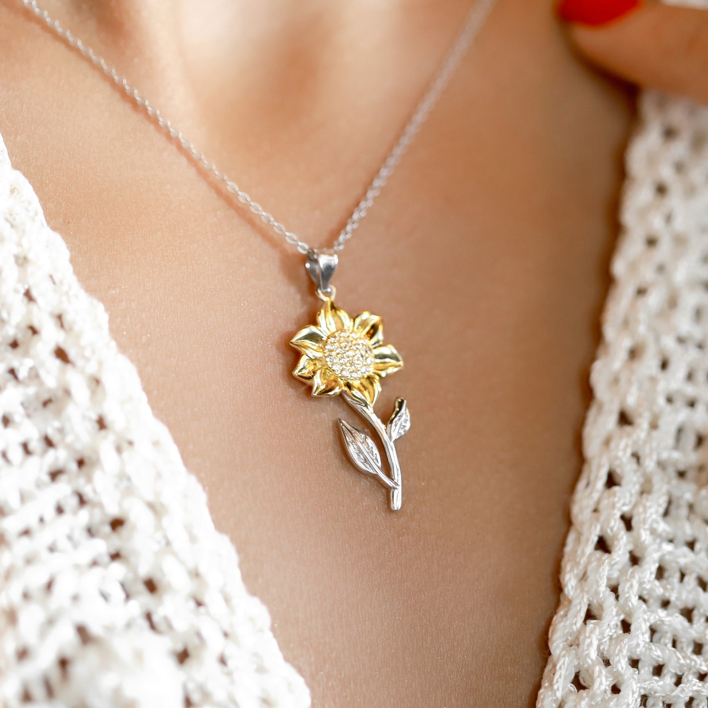 Advice From A Sunflower (Ukraine Support) - Golden Sunflower Necklace Gift Set