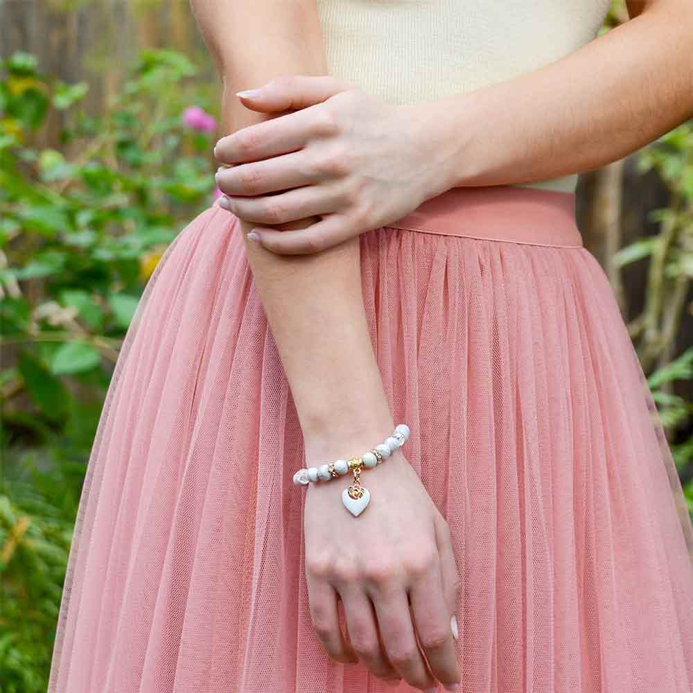2 Sets of Aphrodites Window Box - White Rose Beaded Bracelet