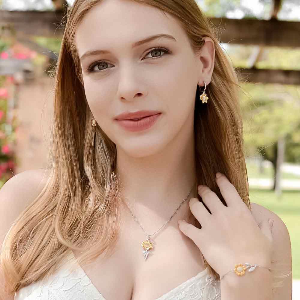Golden Sunflower Sterling Silver Gift Set