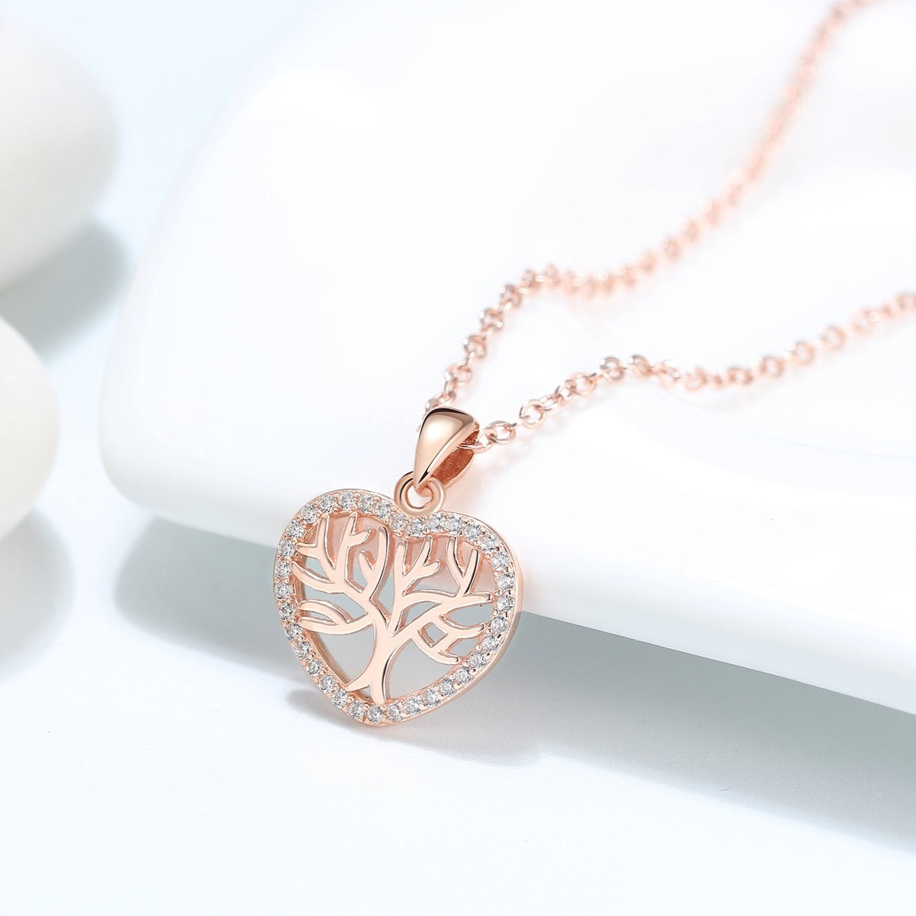 To My Amazing Wife, I Promise - Tree of Life Mini Heart Necklace Gift Set