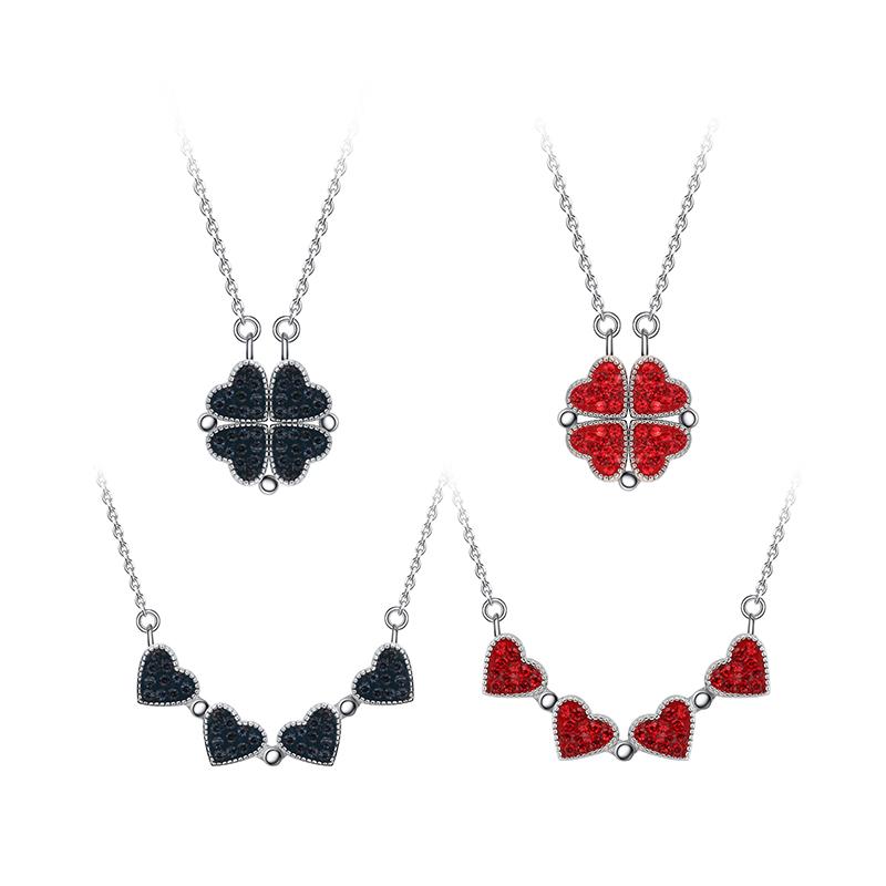 Magic in a Box - Magnetic Hearts Clover Necklace