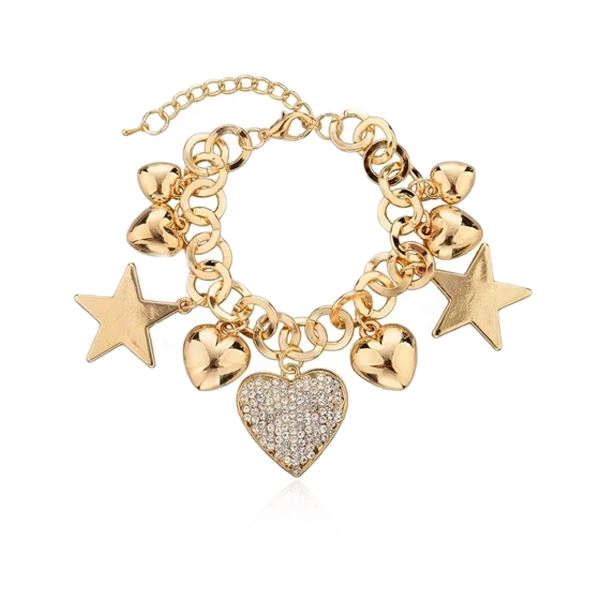 Stars and Hearts Charm Bracelet