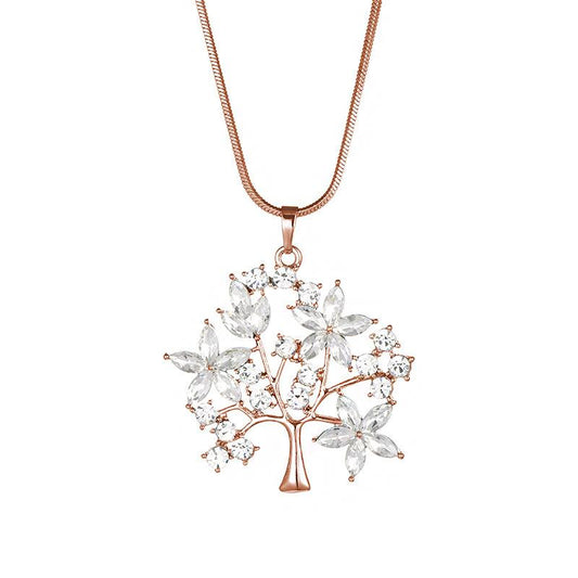 Crystal Tree of Life Pendant Necklace