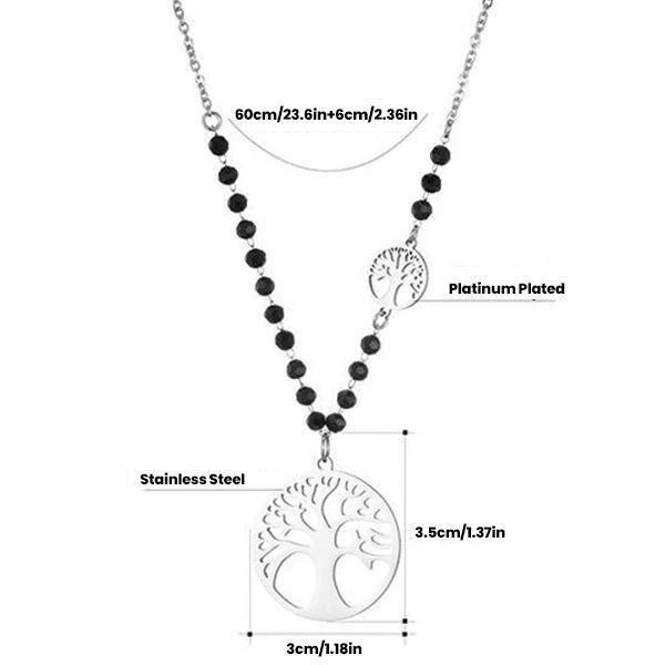 Tree of Life Steel Beaded Necklace