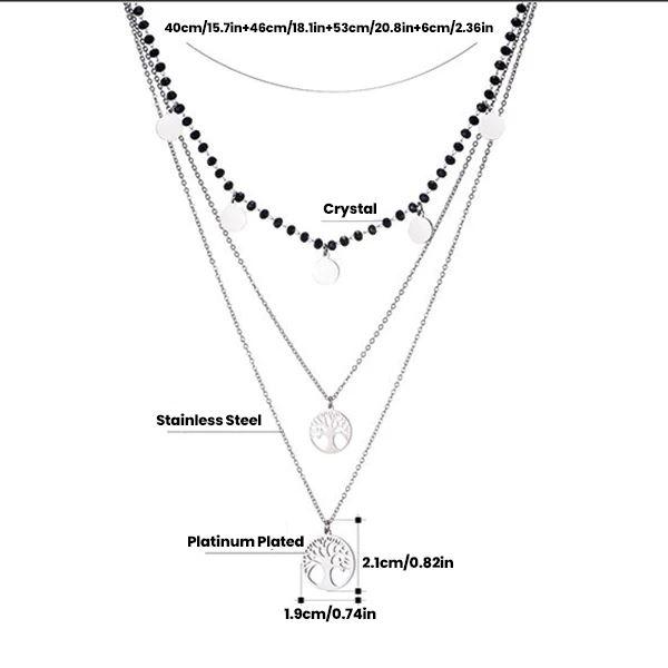 Tree of Life Layered Steel Necklace