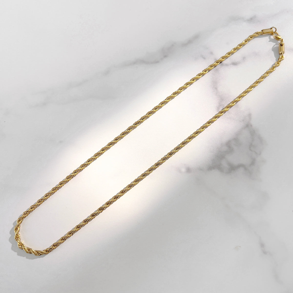 Olympian Strand Gold Rope Chain Necklace