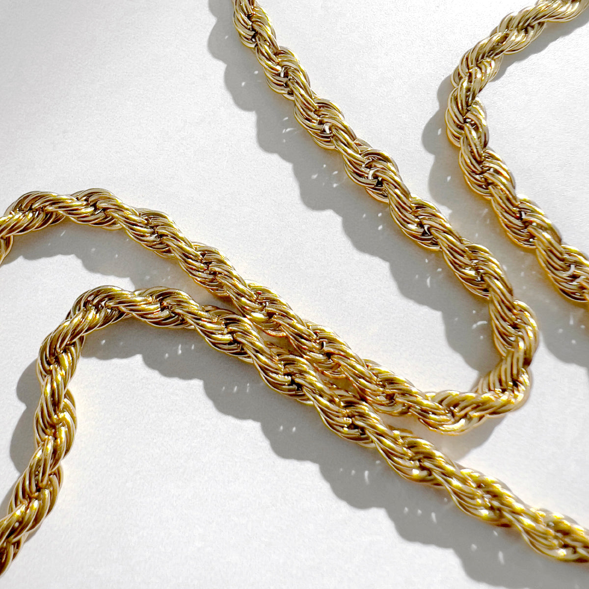 Olympian Strand Gold Rope Chain Necklace