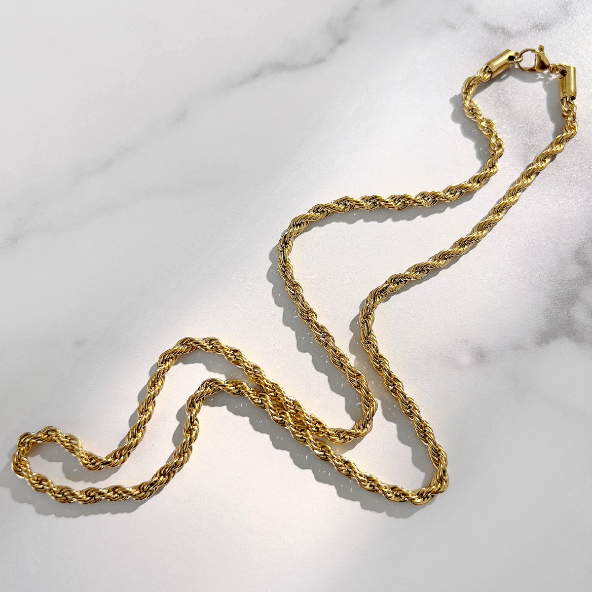 Olympian Strand Gold Rope Chain Necklace