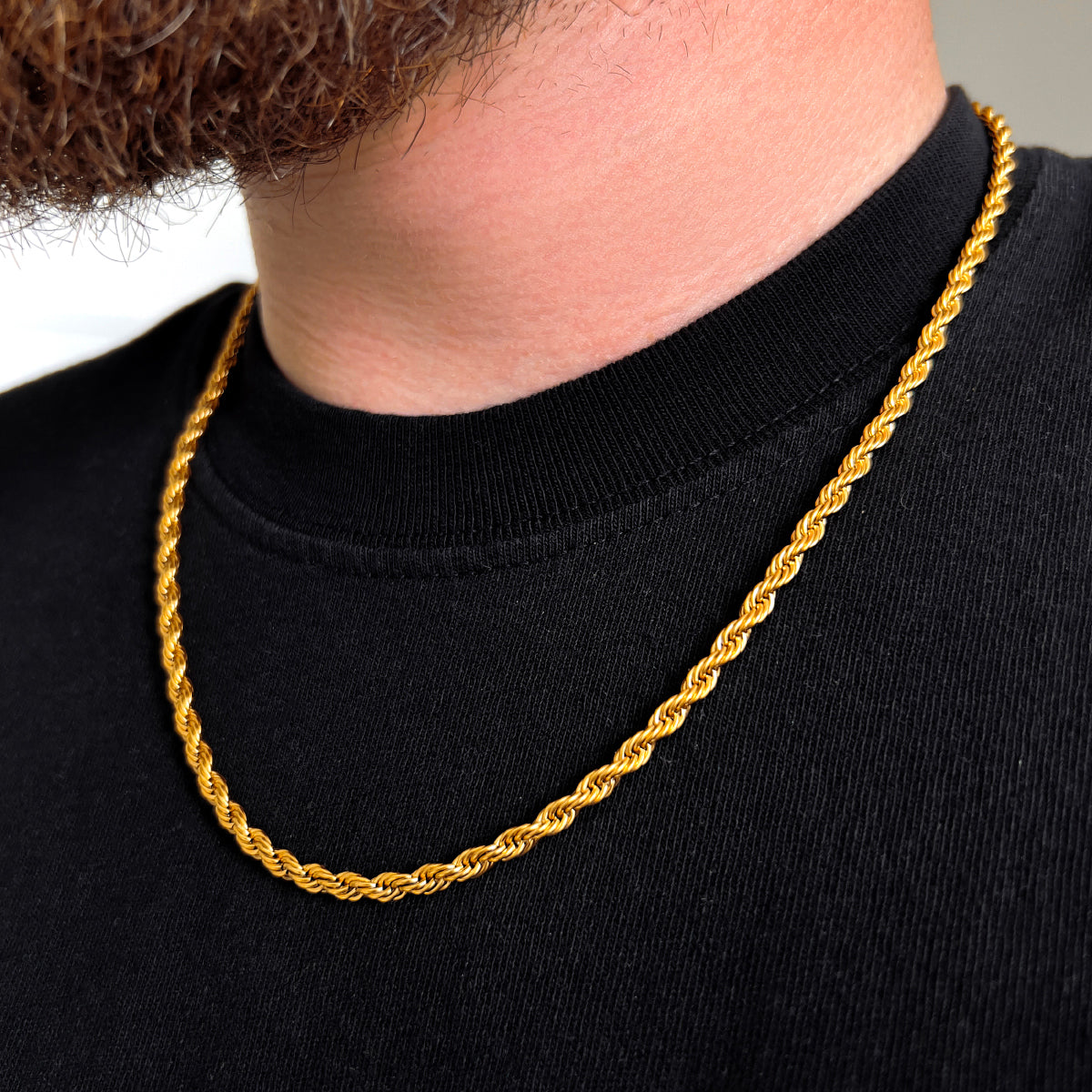 Olympian Strand Gold Rope Chain Necklace