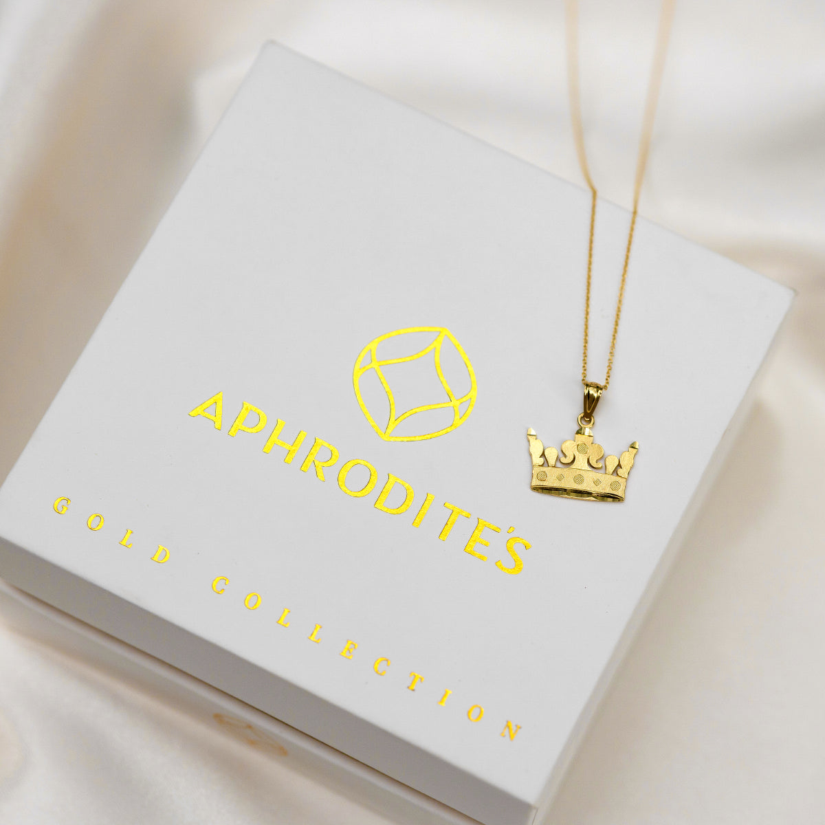 To My Badass Wife - Solid Gold Crown Necklace Gift Set