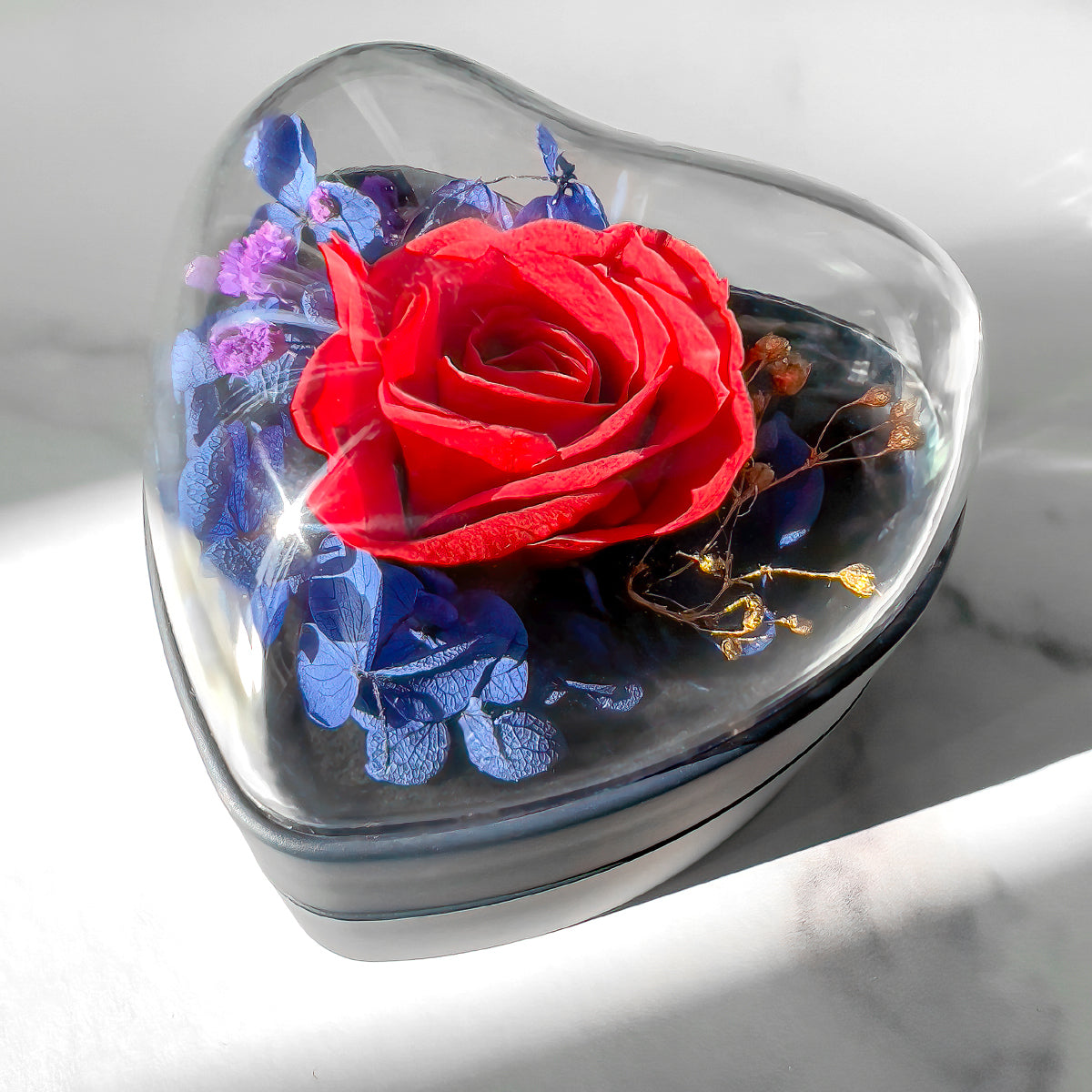 Everlasting Love - Red Rose Necklace with Rose Box Gift Set