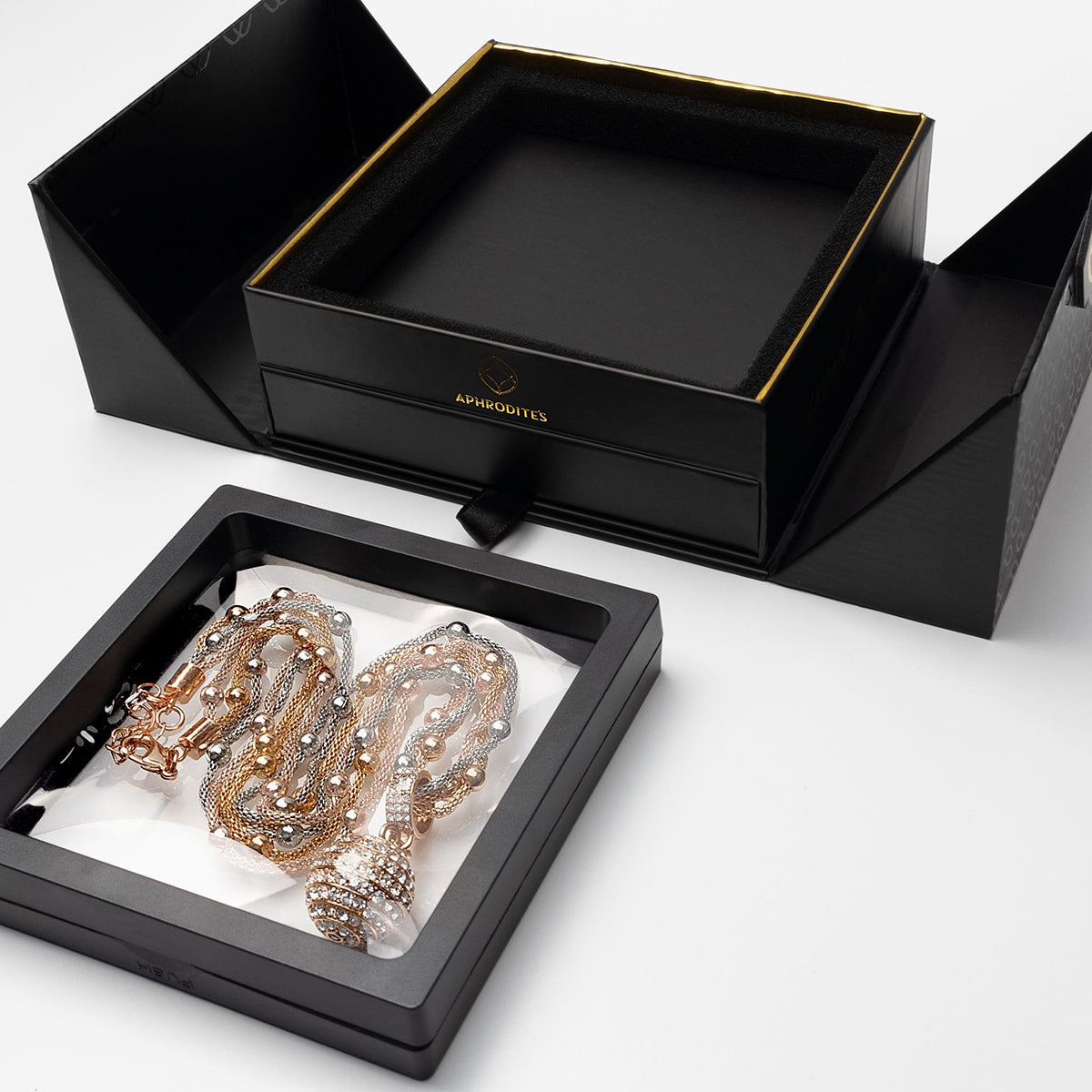 Magic in a Box - Gold Ball Pendant Necklace Gift Set
