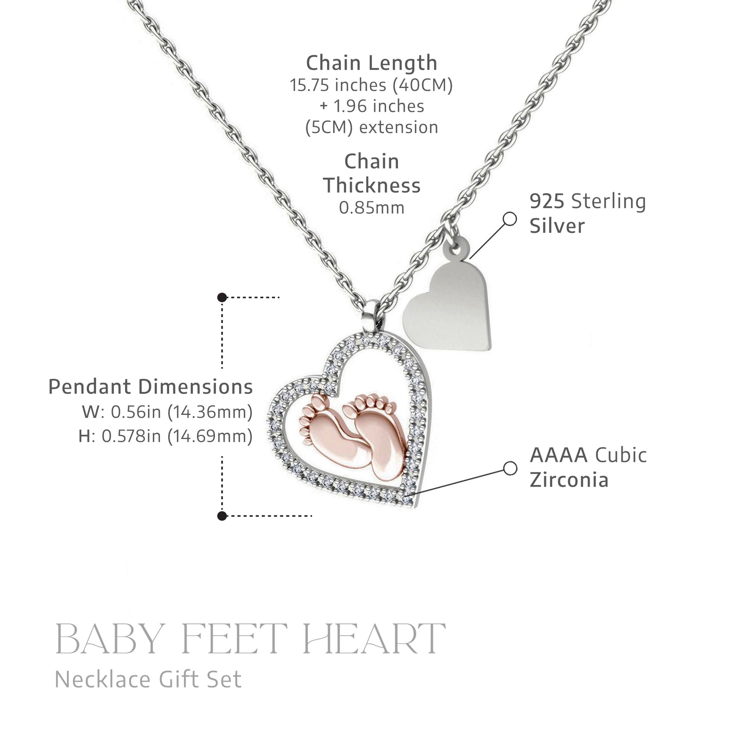 To My Mommy, New to Life - Baby Feet Necklace Gift Set
