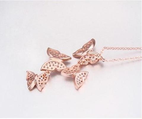 Free Spirit Rose Gold Butterfly Ring & Necklace