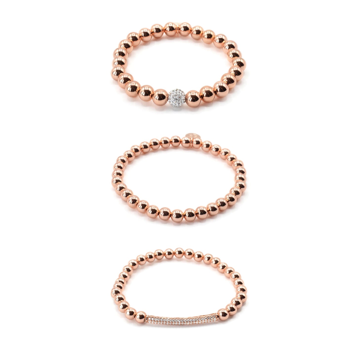 Coming Up Rose Gold 3 Pc Bracelet Stack