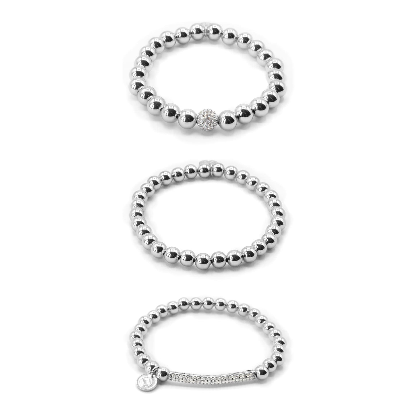 Coming Up Silver 3 Pc Bracelet Stack