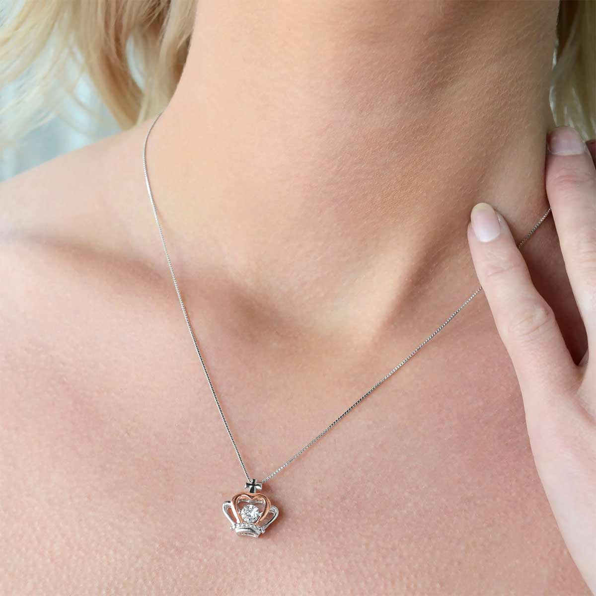 2 Sets of To My Badass Daughter Luxe Crown Necklace Gift Set