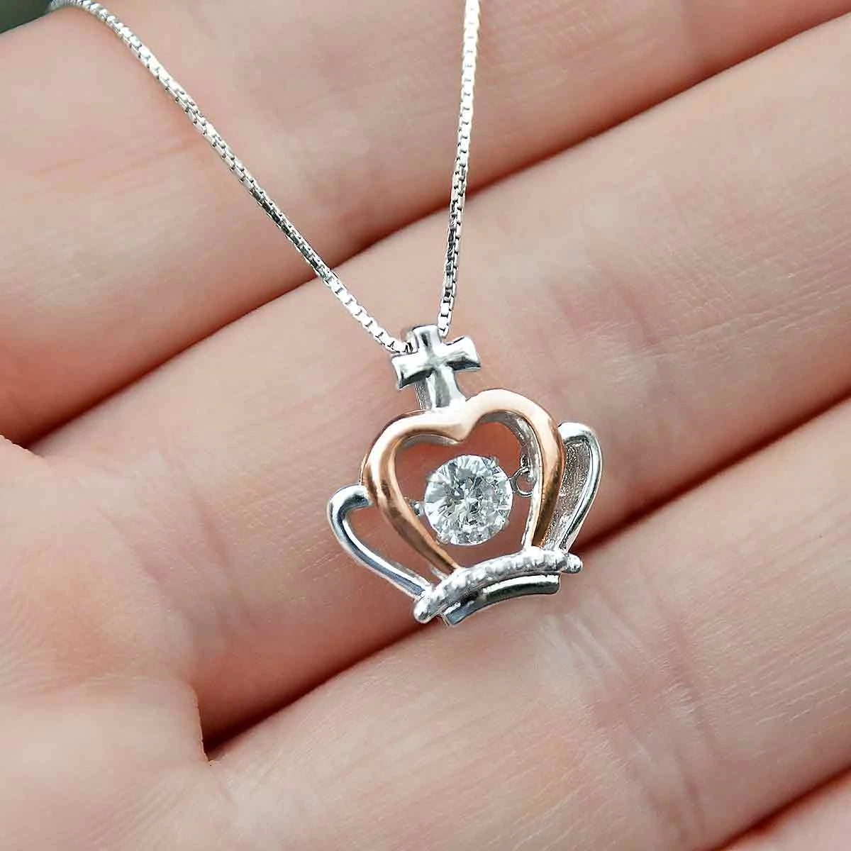 To My Precious Daughter - Luxe Crown Necklace Gift Set