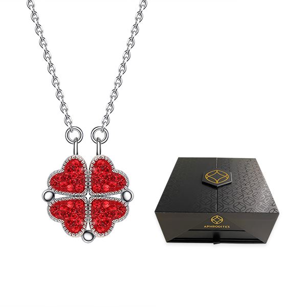 Magic in a Box - Magnetic Hearts Clover Necklace