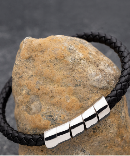 To My Daddy, I Can Hear You - Men's Black Bracelet Gift Set