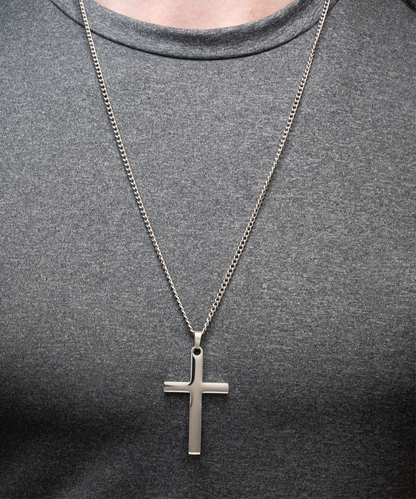 Dear Daddy, We've Been Together a Little While (Father's Day) - Silver Cross Necklace Gift Set