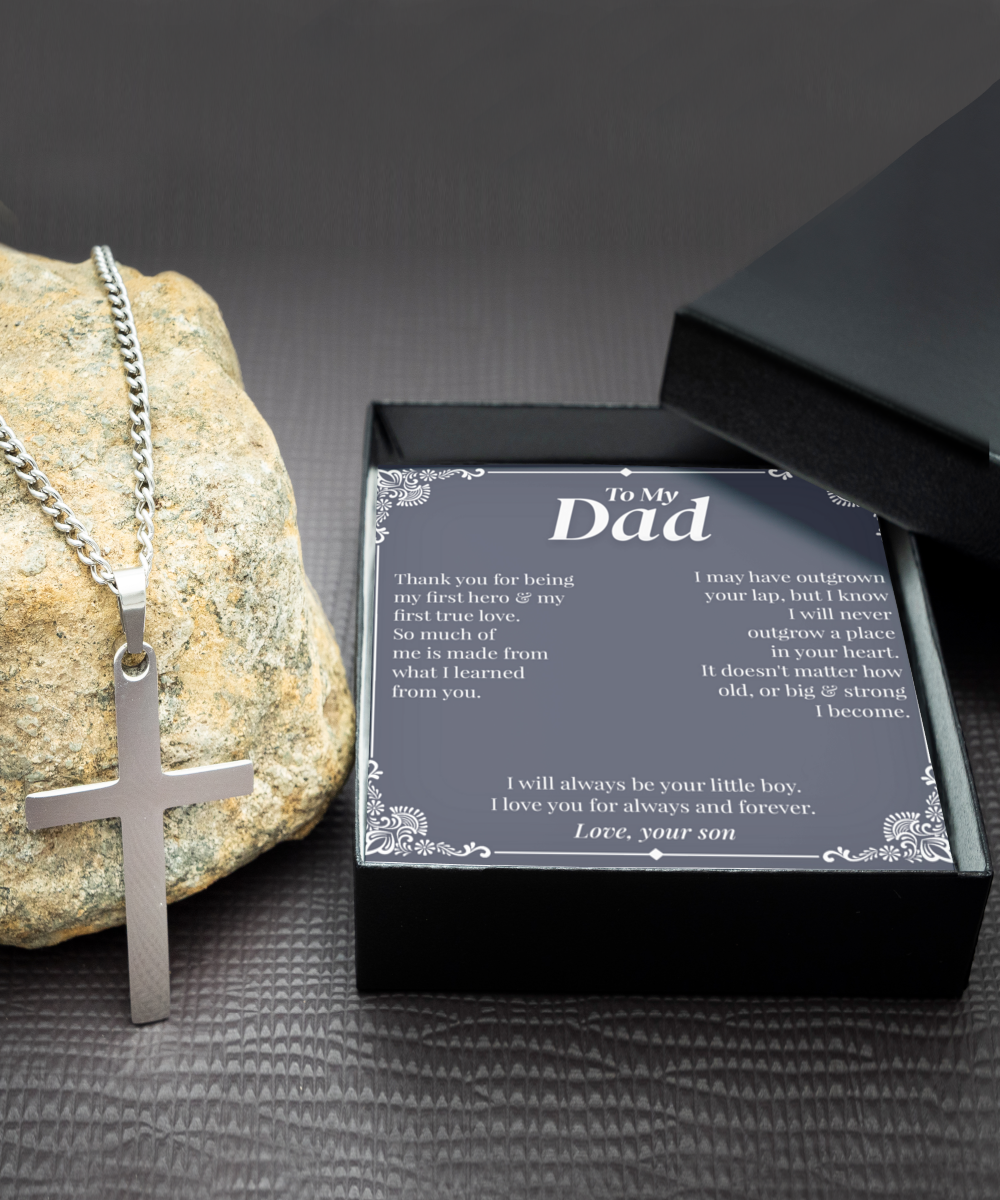 To My Dad, Thank You, From Your Daughter - Cross Necklace Gift Set