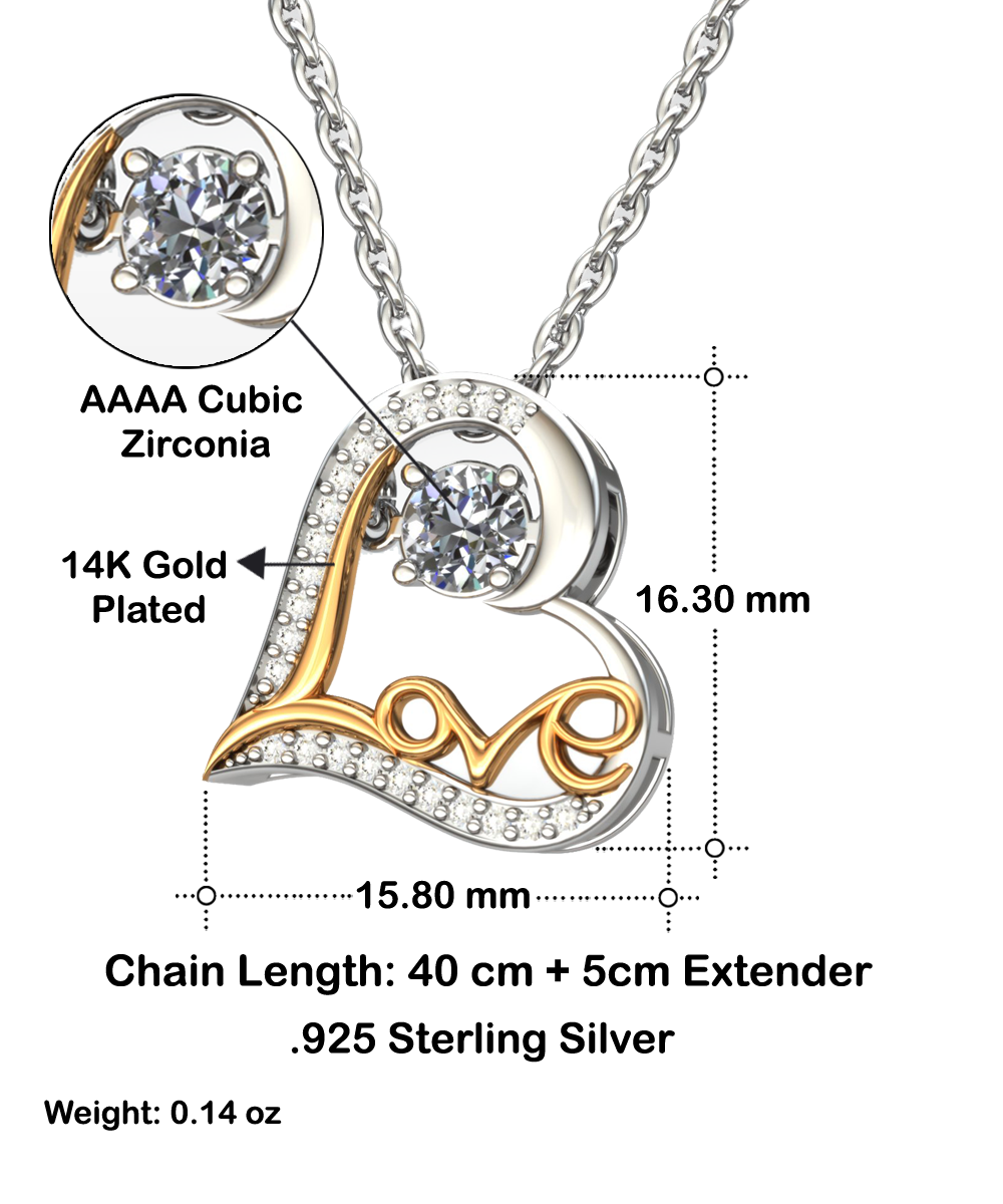 To My Mother, I'll Love You Forever - Dancing Crystal Love Heart Necklace Gift Set