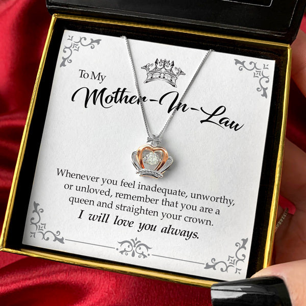 To My Mother-in-Law - Luxe Crown Necklace Gift Set