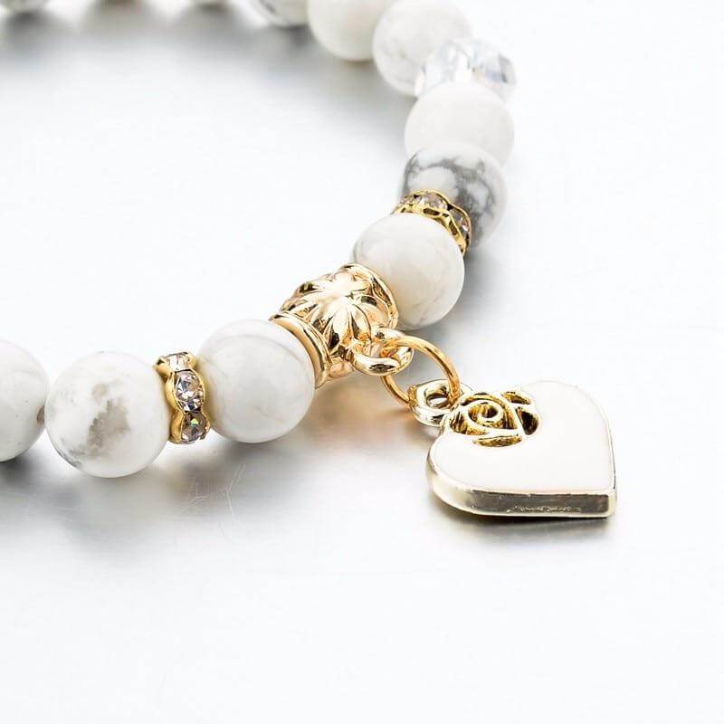 2 Set of White Rose Beaded Bracelet