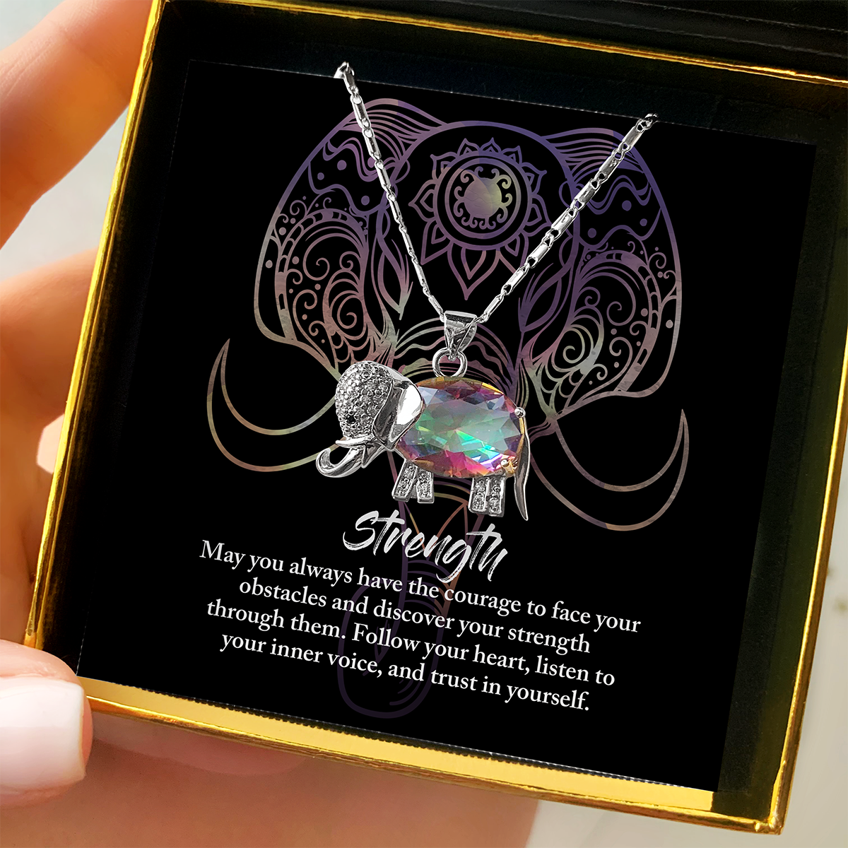 Strength - Elefante Galaxy Crystal Necklace Gift Set