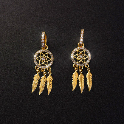 Dreamcatcher 14k Gold Earrings