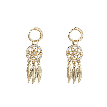 Dreamcatcher 14k Gold Earrings