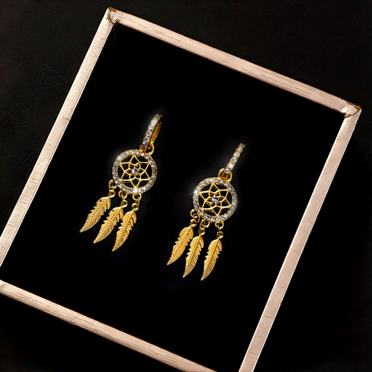 Dreamcatcher 14k Gold Earrings
