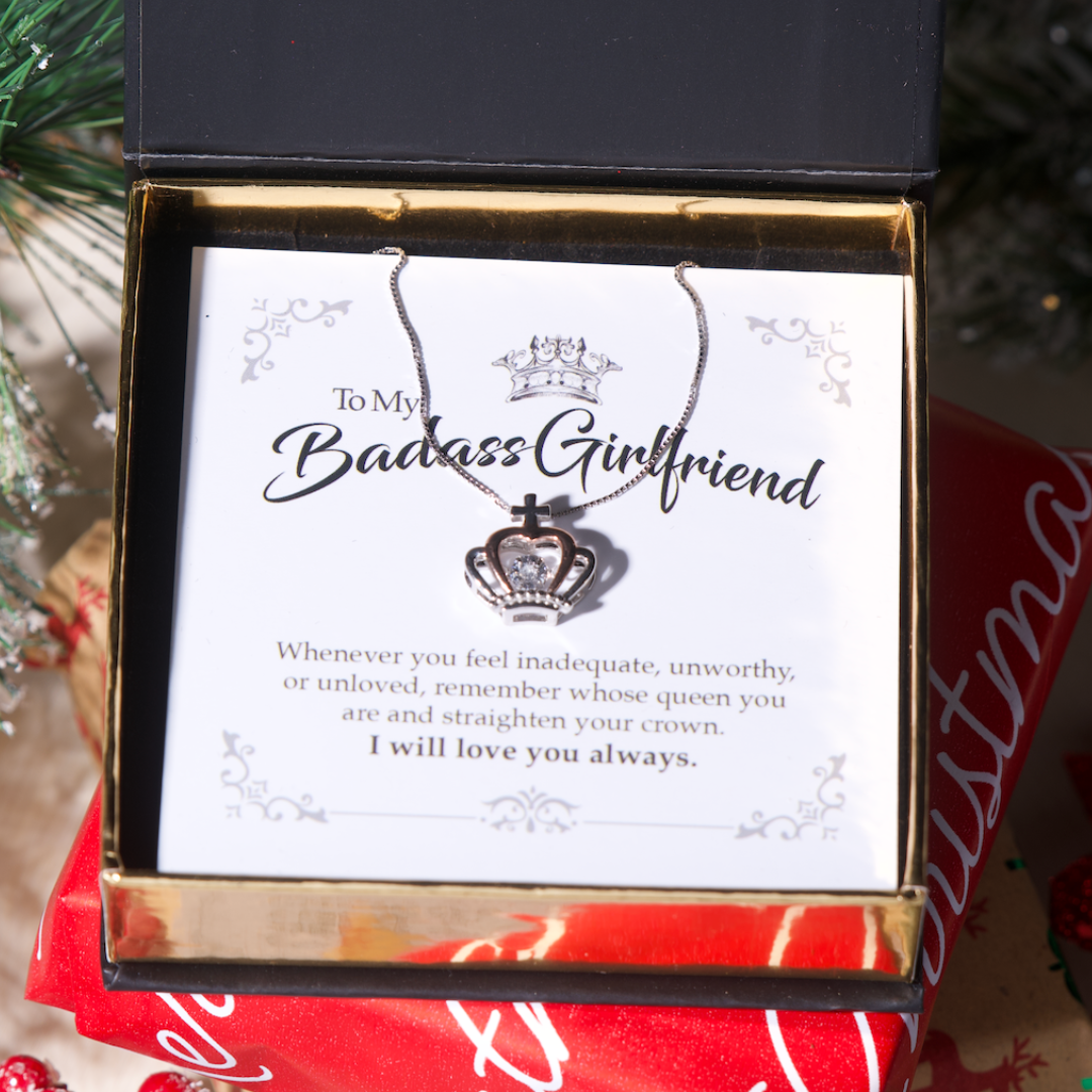 Badass Girlfriend Crown Necklace Gift Set