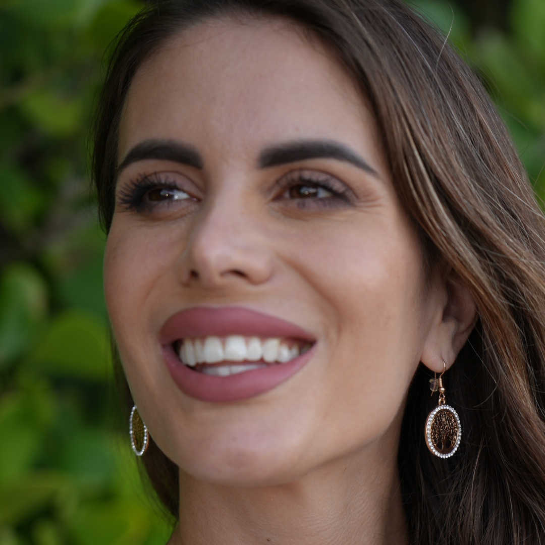 Tree Of Life Gold w/ Rhinestones Earrings