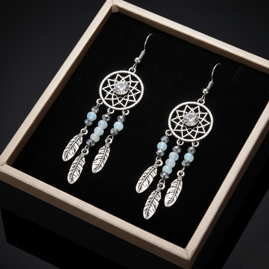 Dreamcatcher Crystal Earrings