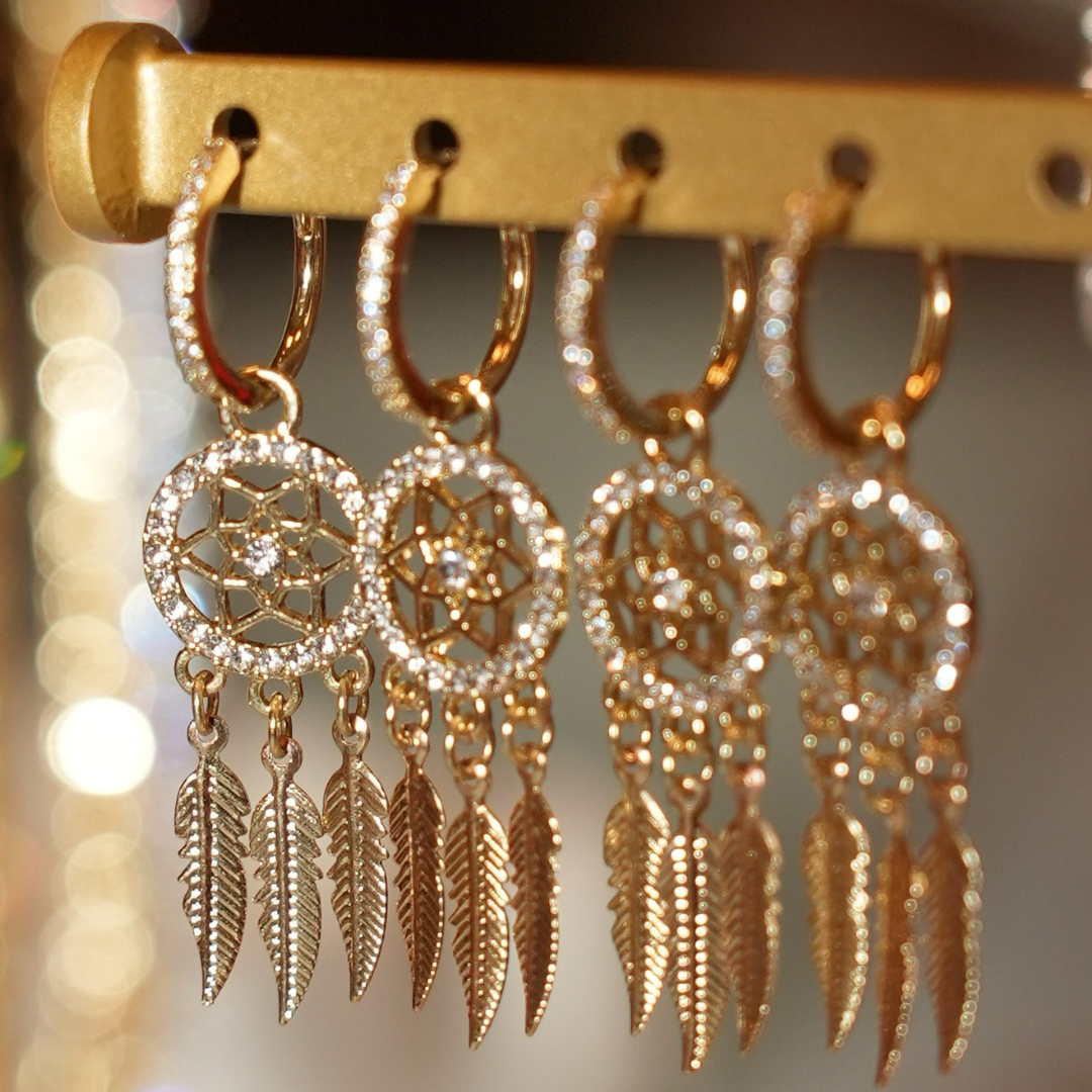 Dreamcatcher 14k Gold Earrings