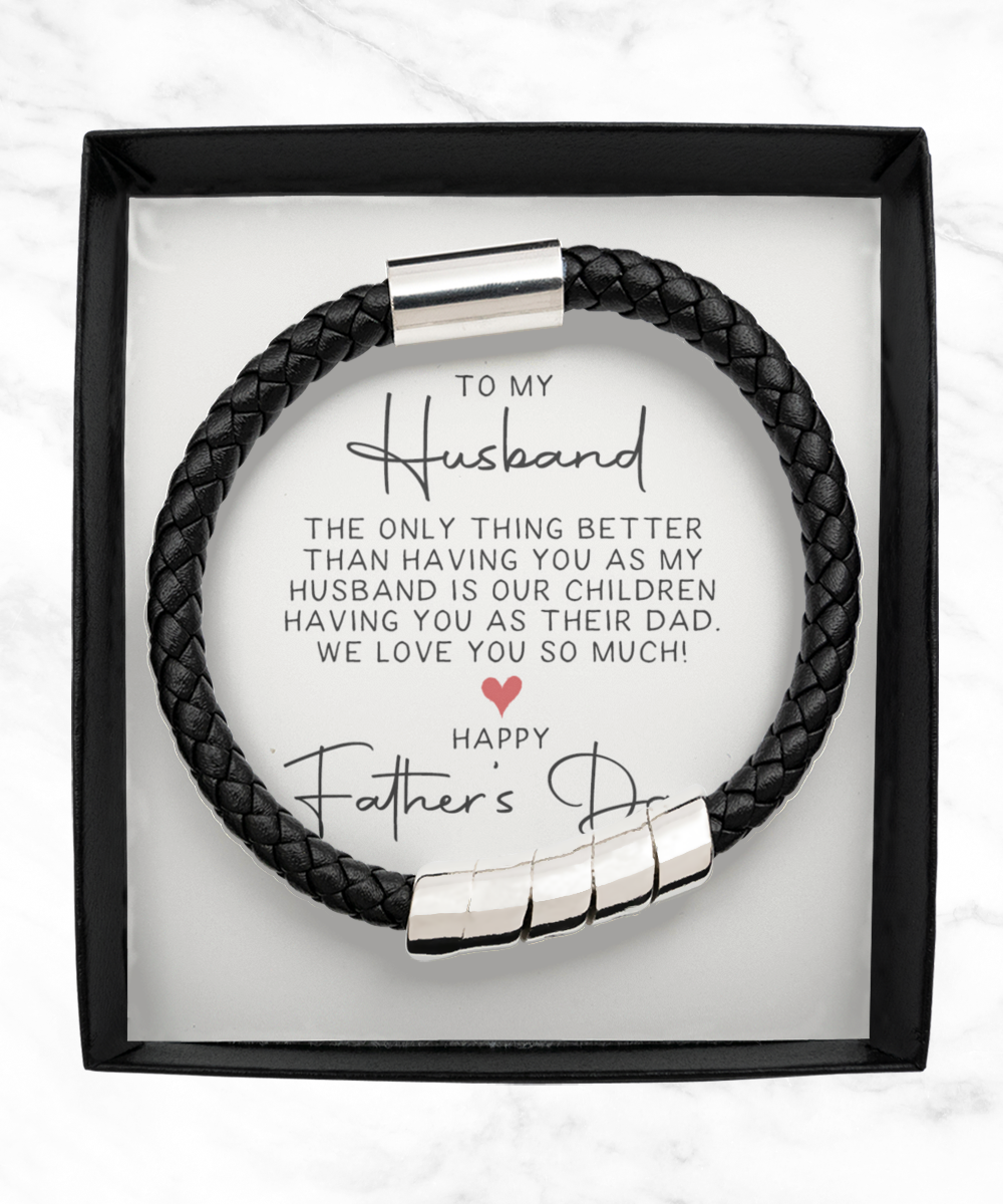 To My Husband, The Only Thing Better (Father's Day) - Men's Black Bracelet Gift Set